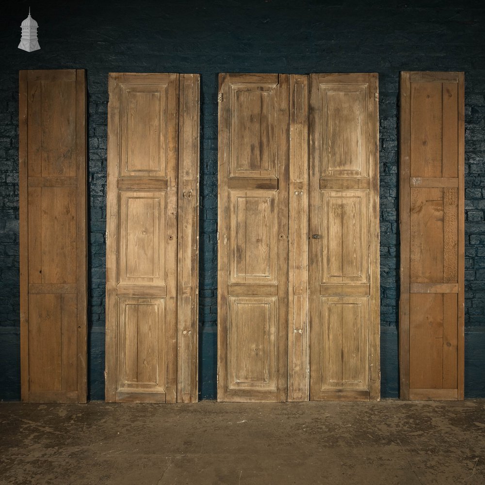 Pine Panelling Shutters, Set of 5 Distressed Paint
