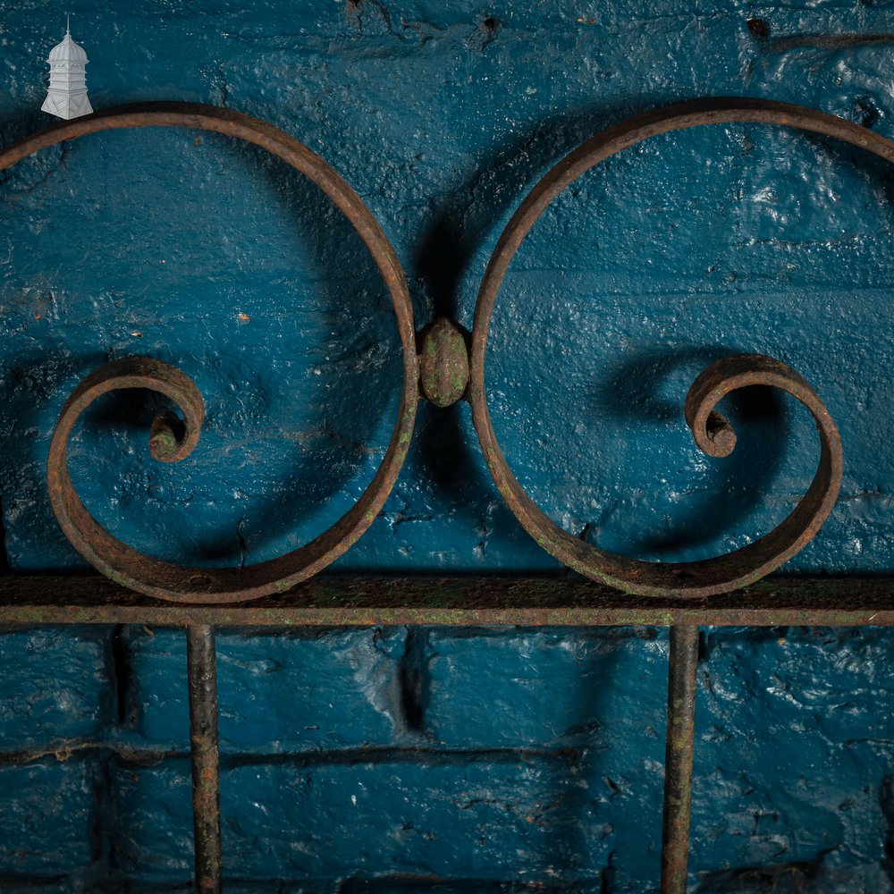 Scrollwork Garden Gate, 19th C Wrought Iron Gate
