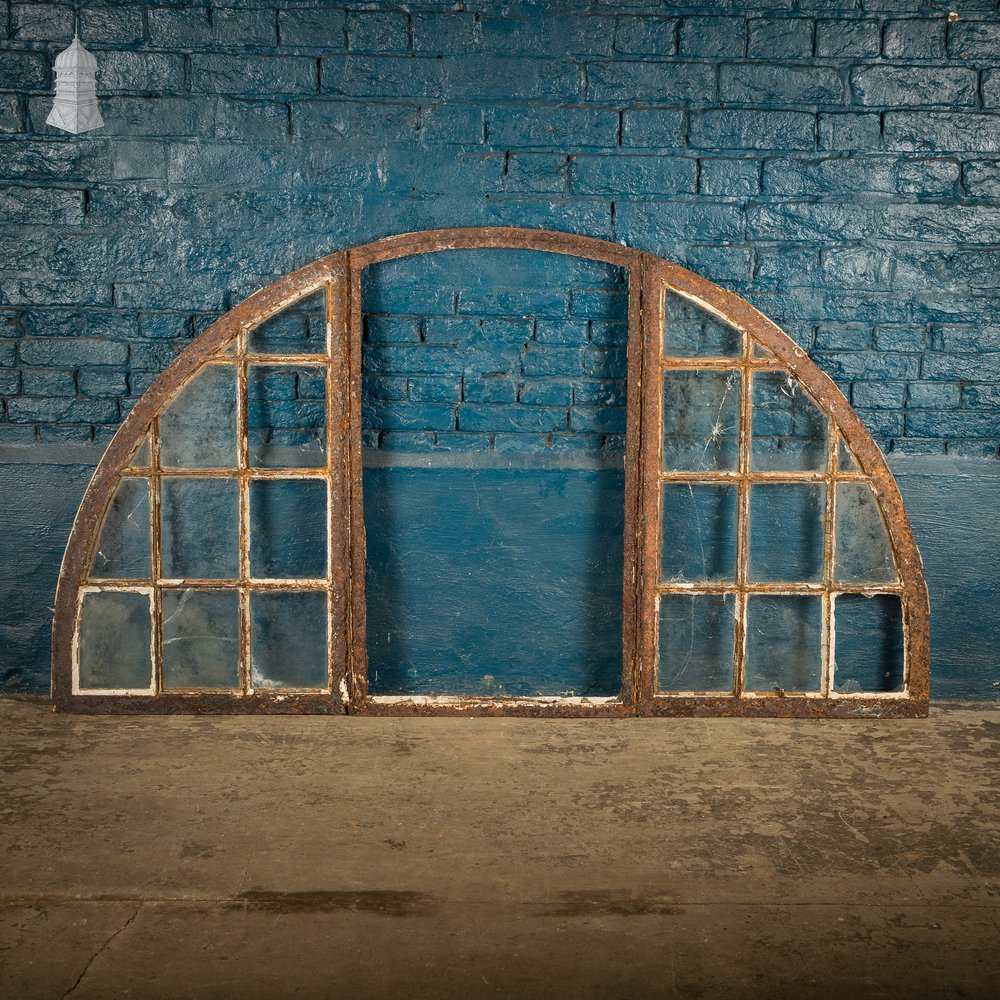 Arched Window Frames, Set of 5, Cast Iron