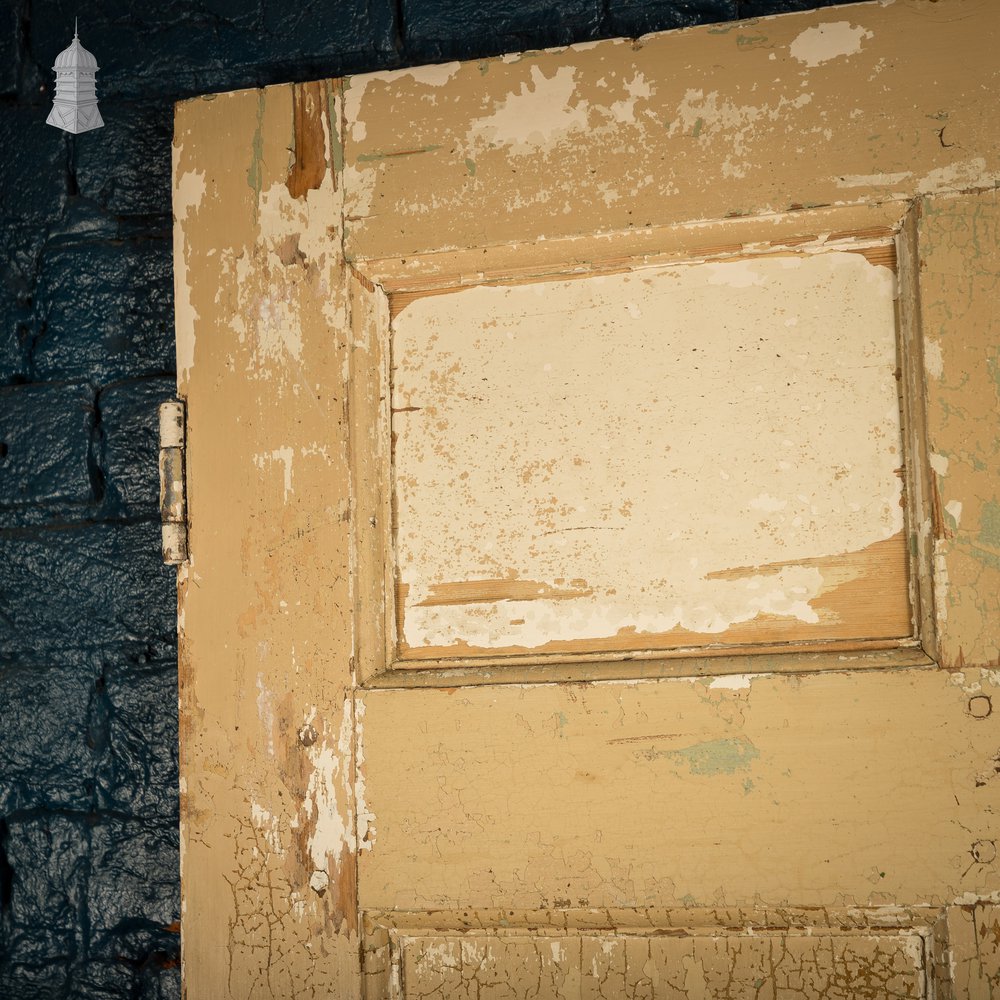 6 Panel Door, Six Moulded Panels, Distressed Cream Paint