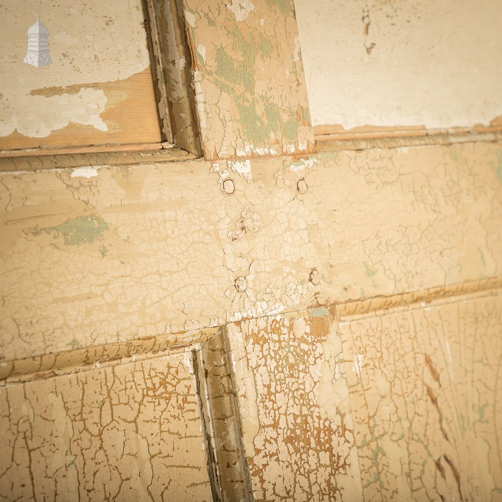6 Panel Door, Six Moulded Panels, Distressed Cream Paint