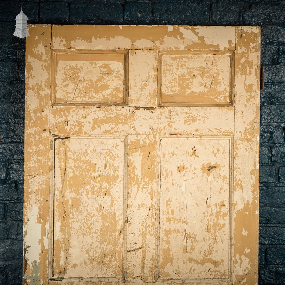 6 Panel Door, Six Moulded Panels, Distressed Cream Paint