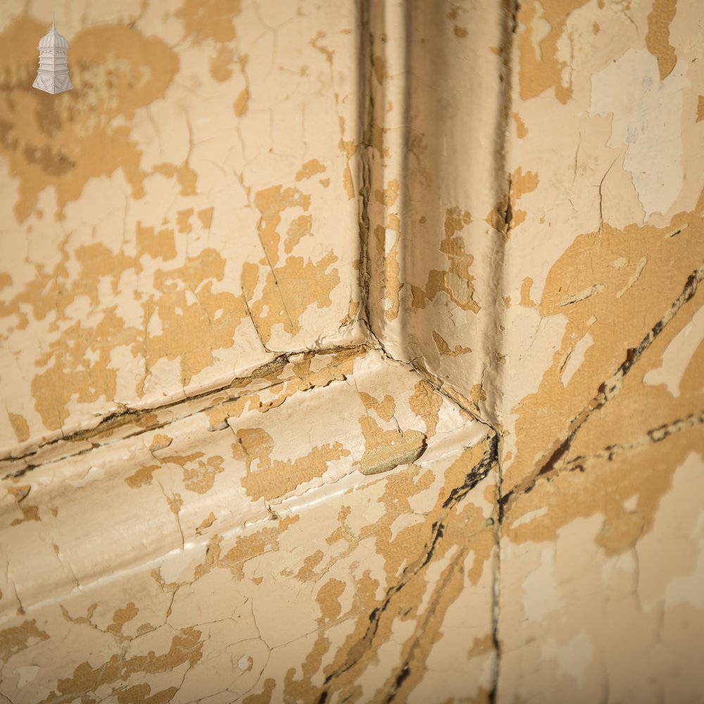 6 Panel Door, Six Moulded Panels, Distressed Cream Paint