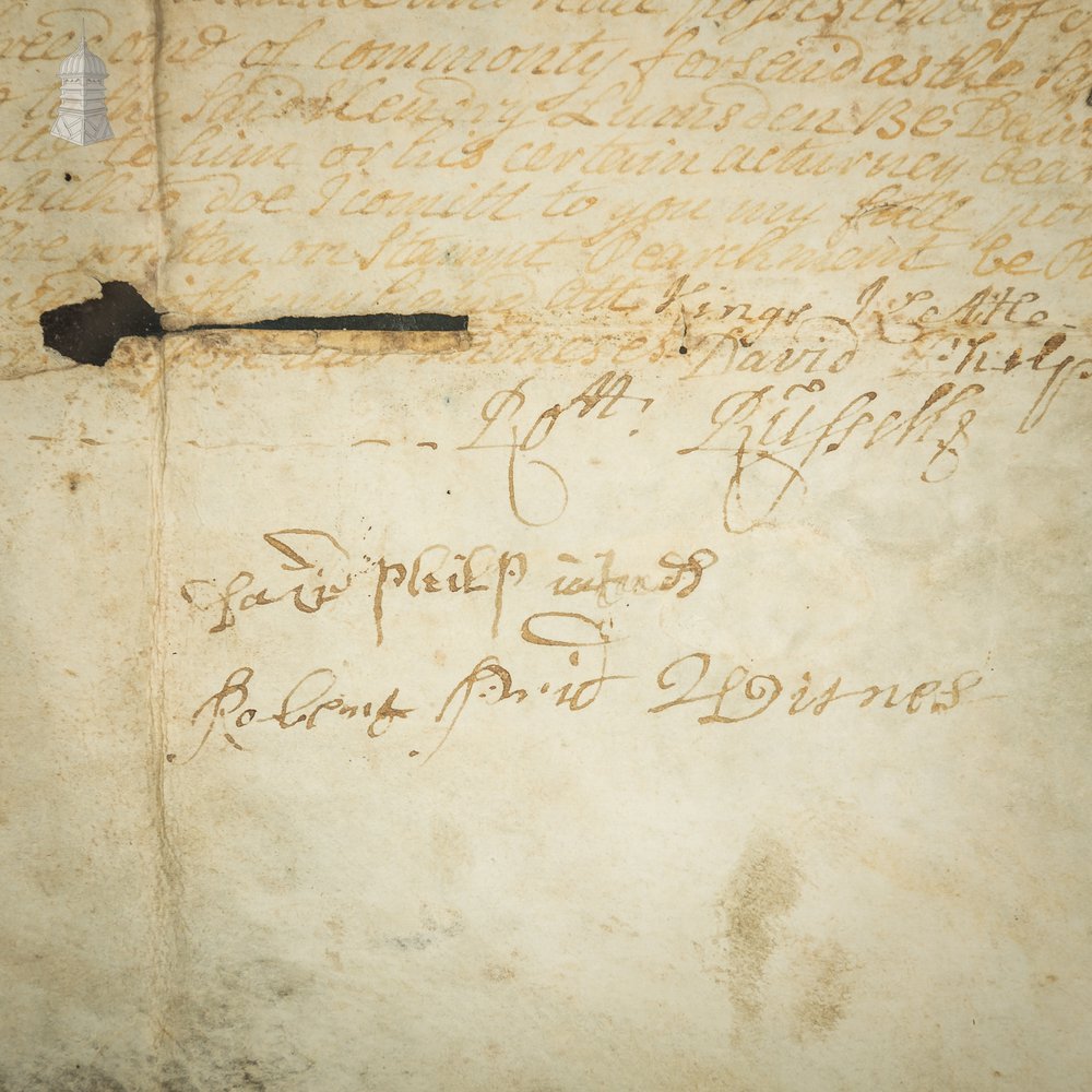 Vellum Title Deeds, Dated 1729 in a Double Sided Frame, 18th C