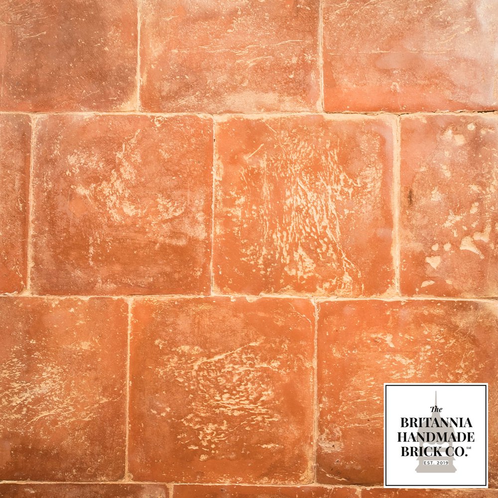12” Handmade Red Floor Tile