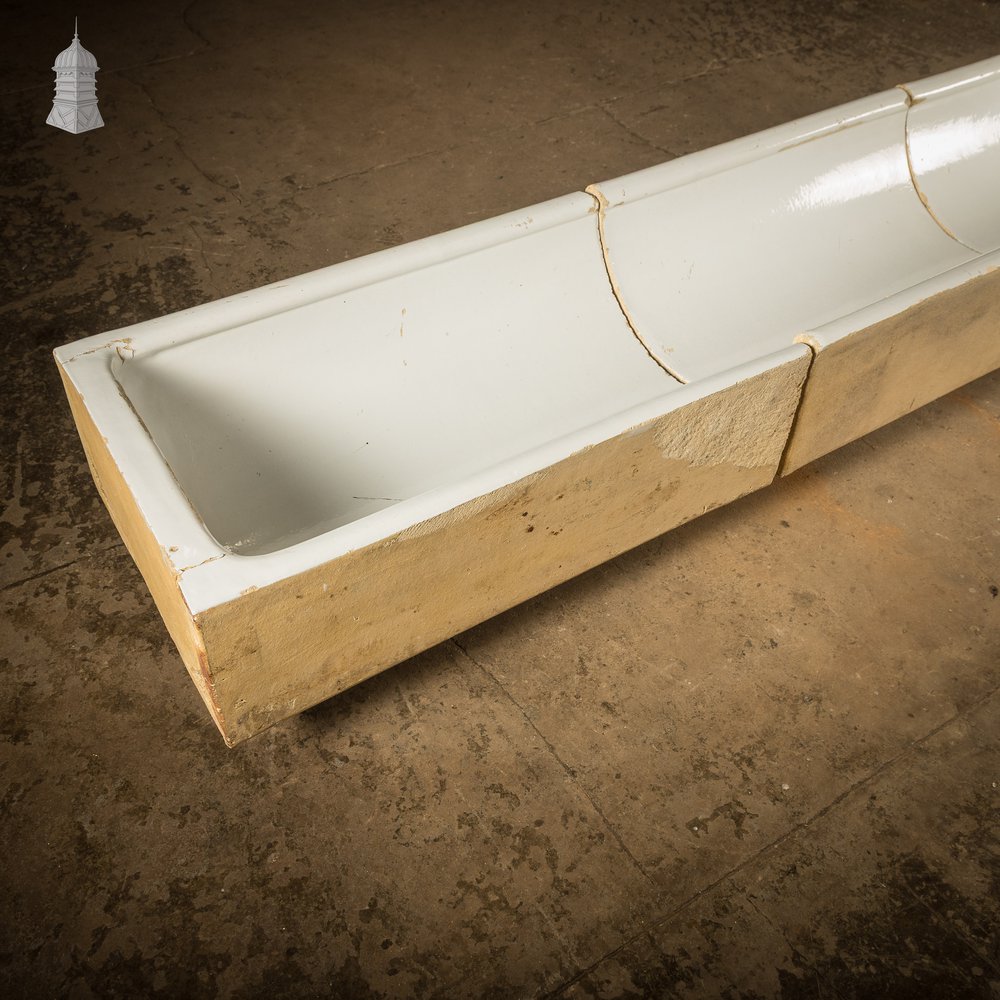 Sectional Trough Sink, White Glazed