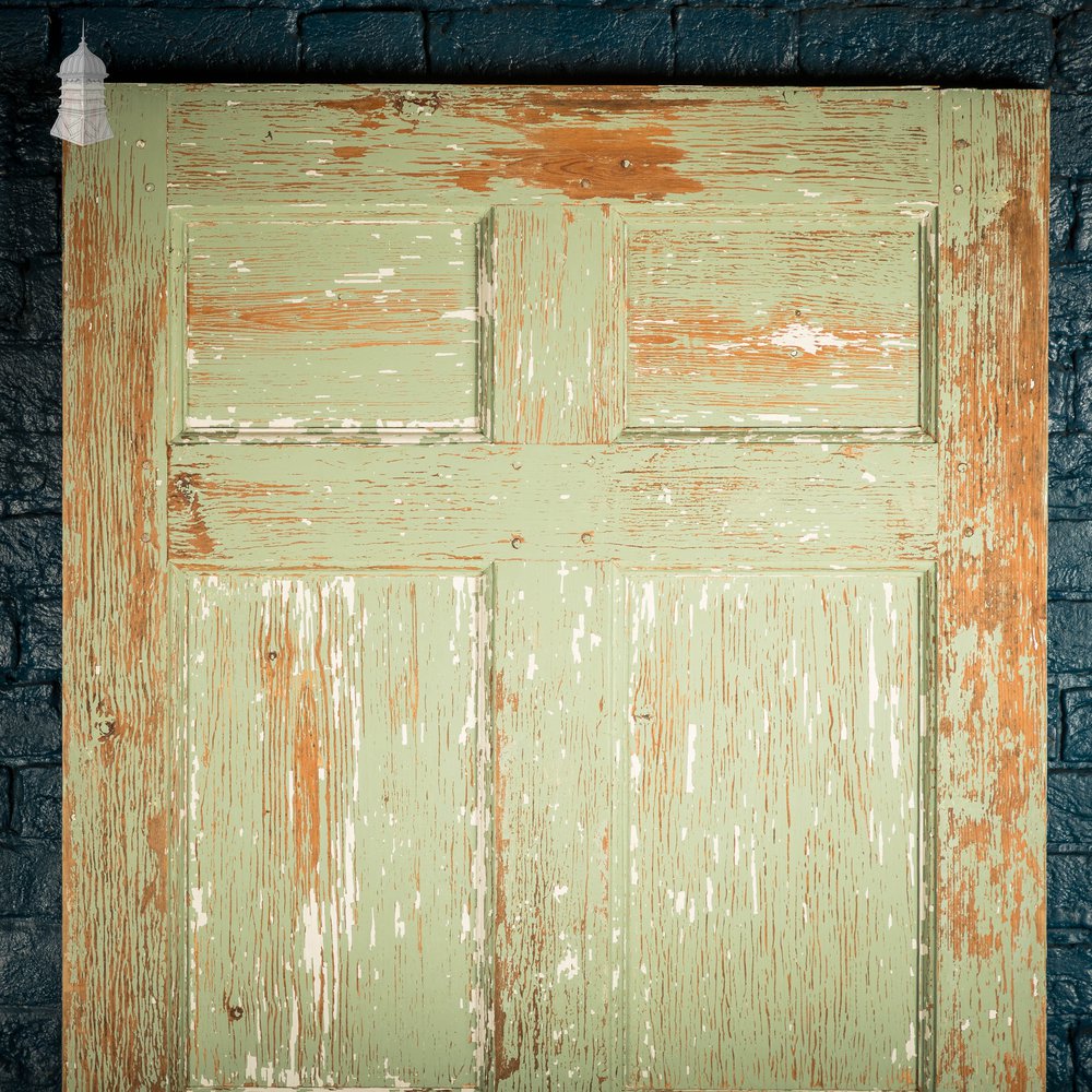 6 Panel Door, Six Moulded Panels, White & Green