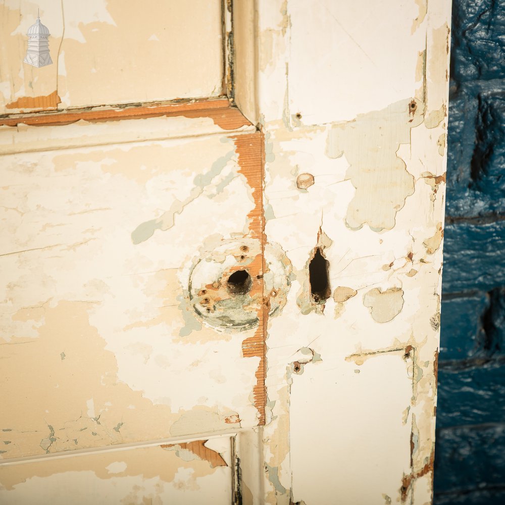 6 Panel Door, Six Moulded Panels, Distressed Cream Paint