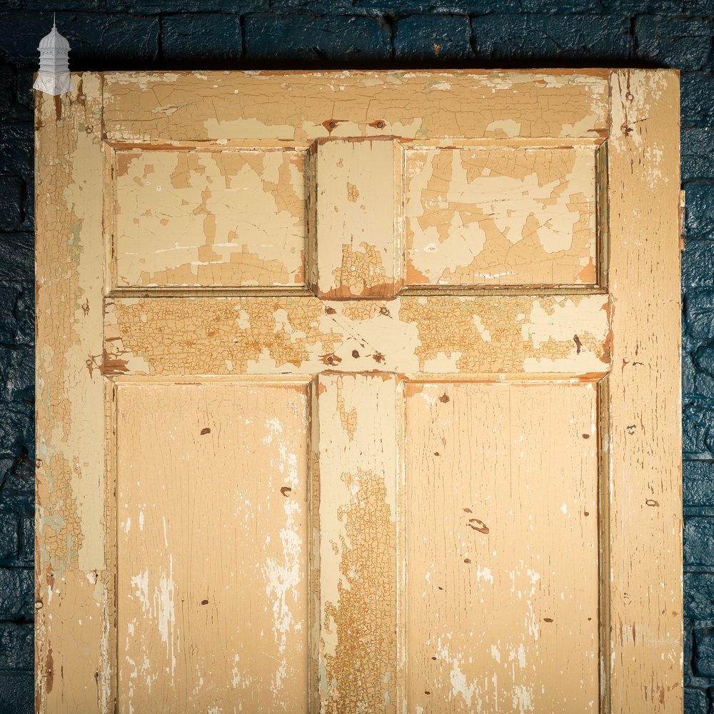 6 Panel Door, Six Moulded Panels, Distressed Cream Paint