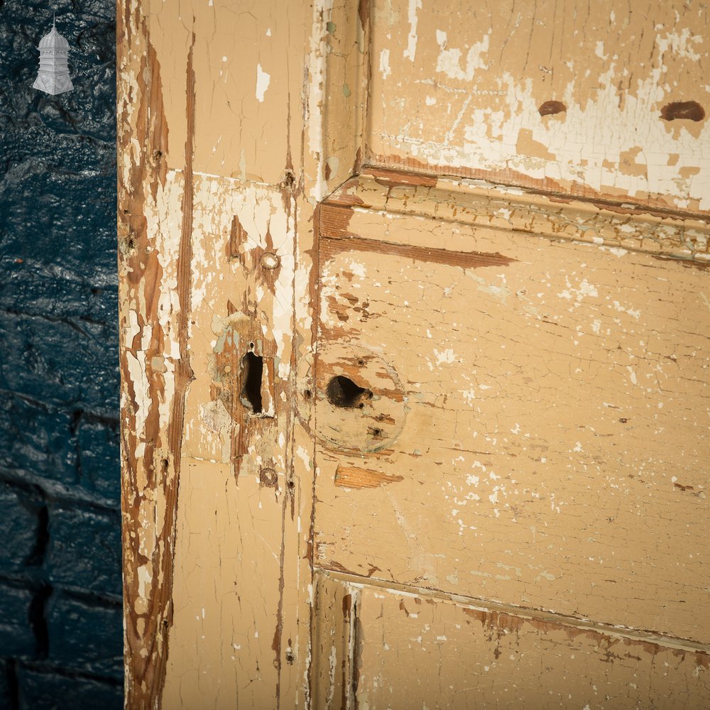 6 Panel Door, Six Moulded Panels, Distressed Cream Paint