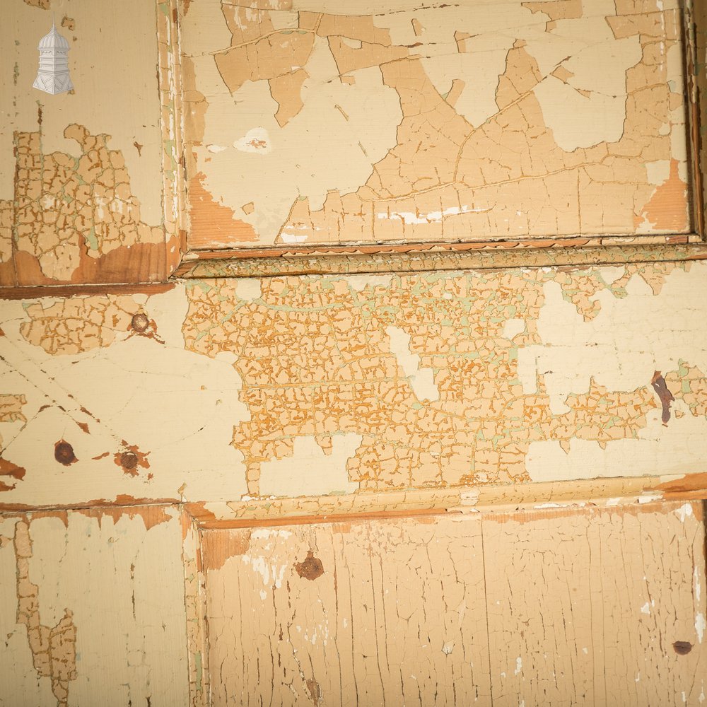 6 Panel Door, Six Moulded Panels, Distressed Cream Paint