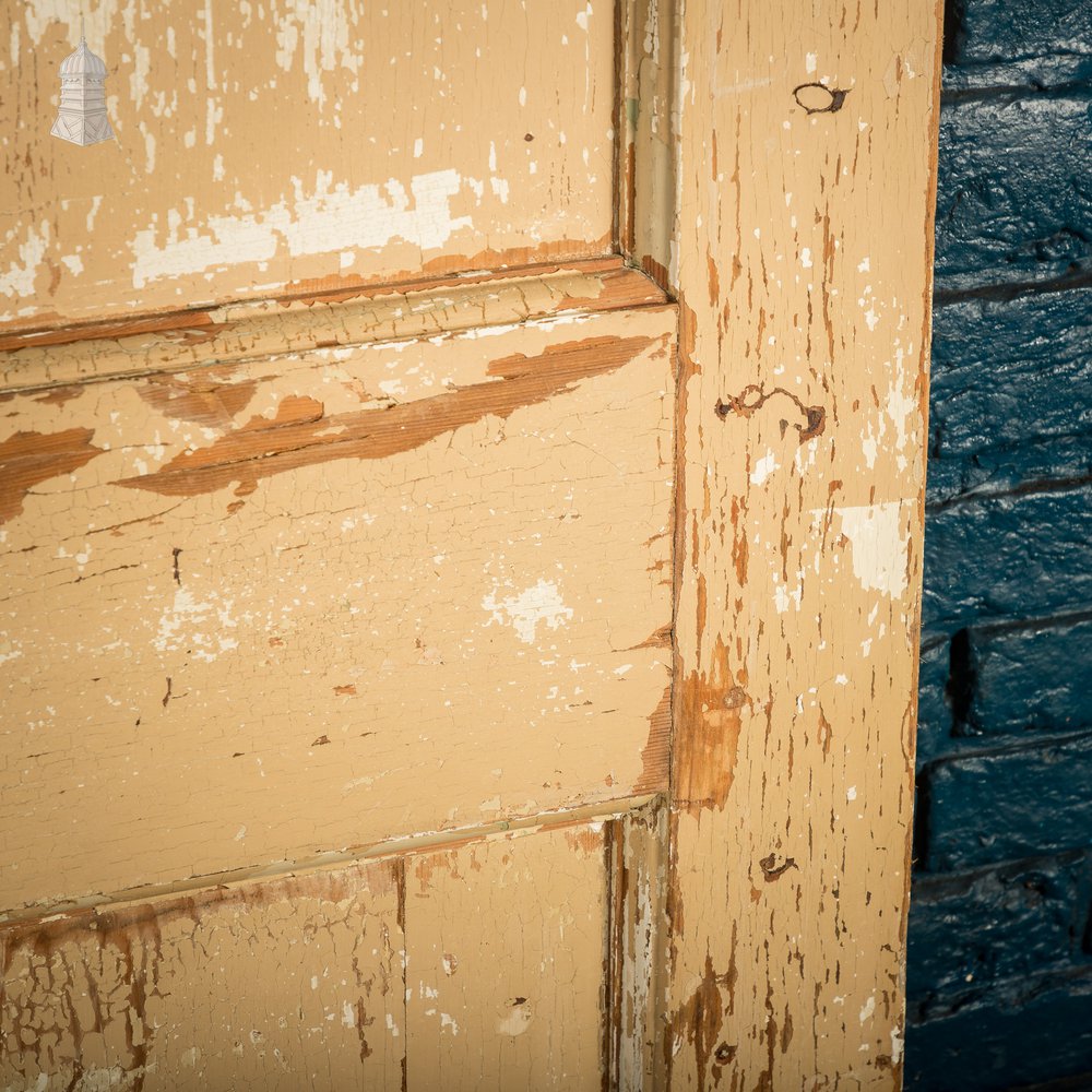 6 Panel Door, Six Moulded Panels, Distressed Cream Paint