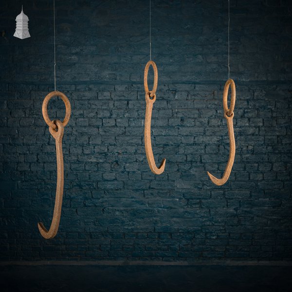 Wrought Iron Hooks, Graduated set of Three