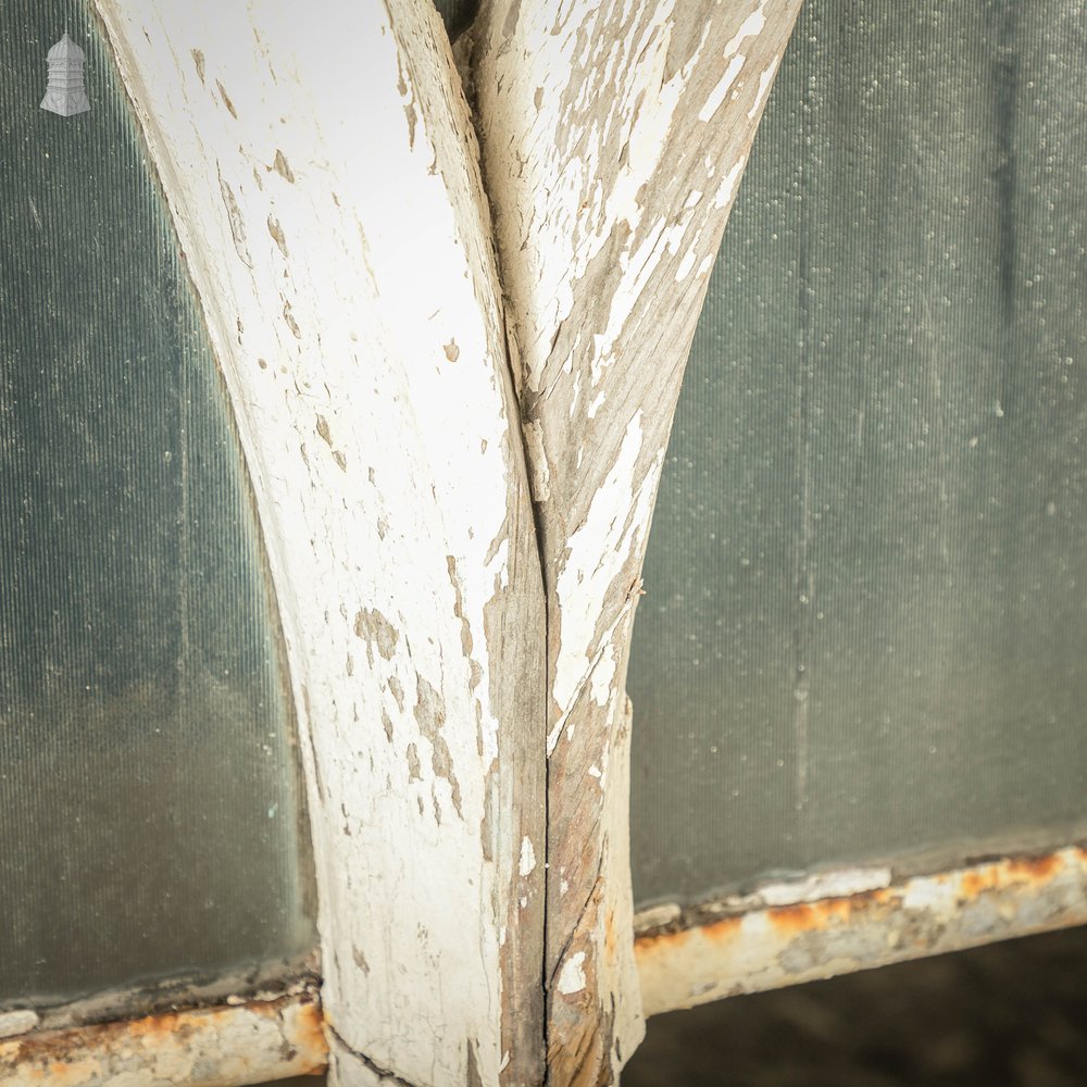 Arch Top Timber Window with Ribbed Textured Glass