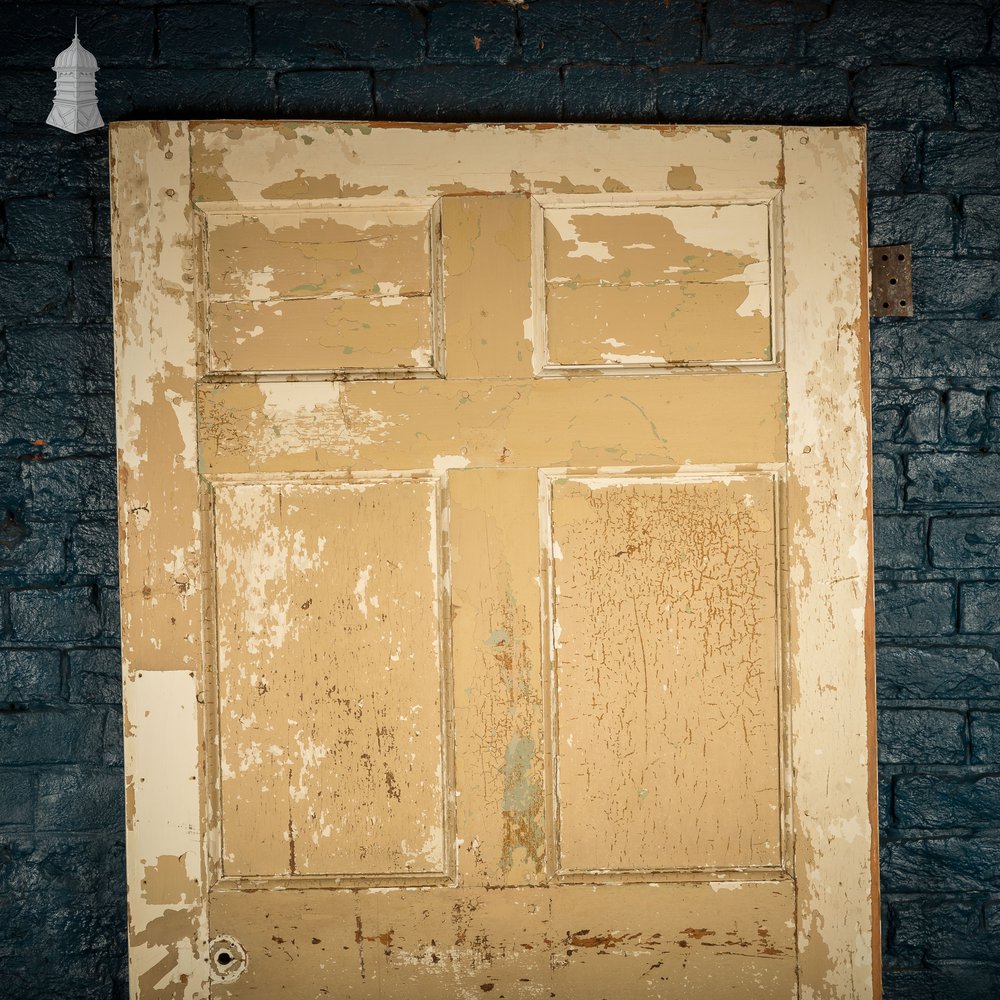 6 Panel Door, Six Moulded Panels, Distressed Paint