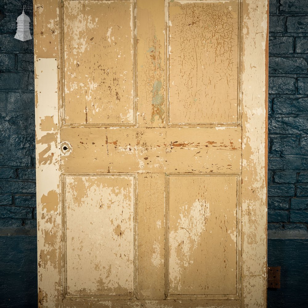 6 Panel Door, Six Moulded Panels, Distressed Paint