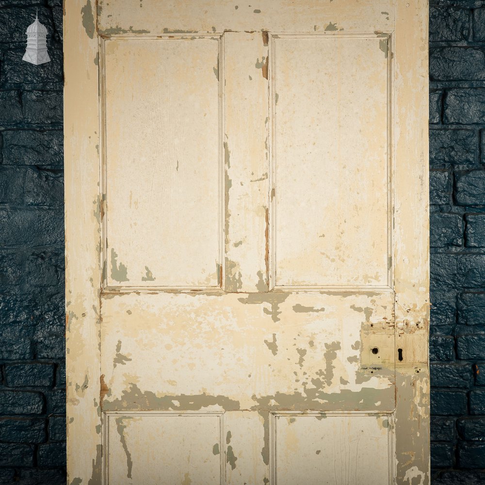 Moulded 6 Panel Door, Reclaimed, Distressed Beige, Period Layout