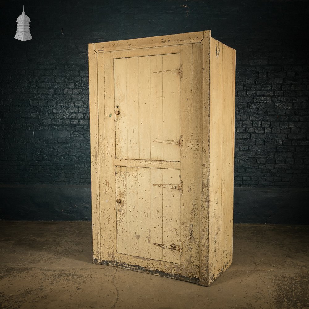 Reclaimed Industrial Cabinet – Distressed Cream Finish