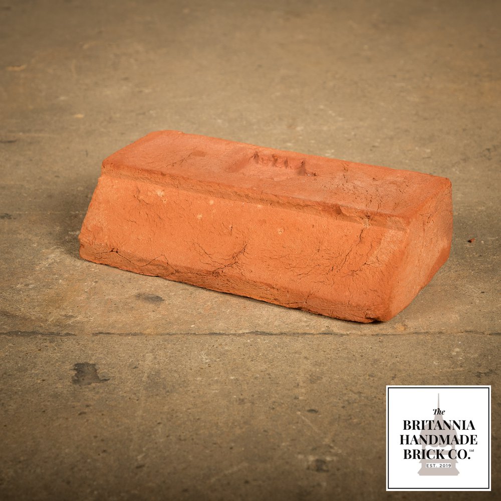 2 1/4" Stepped Plinth Stretcher Handmade Red Brick, Period Style Plinth Bricks