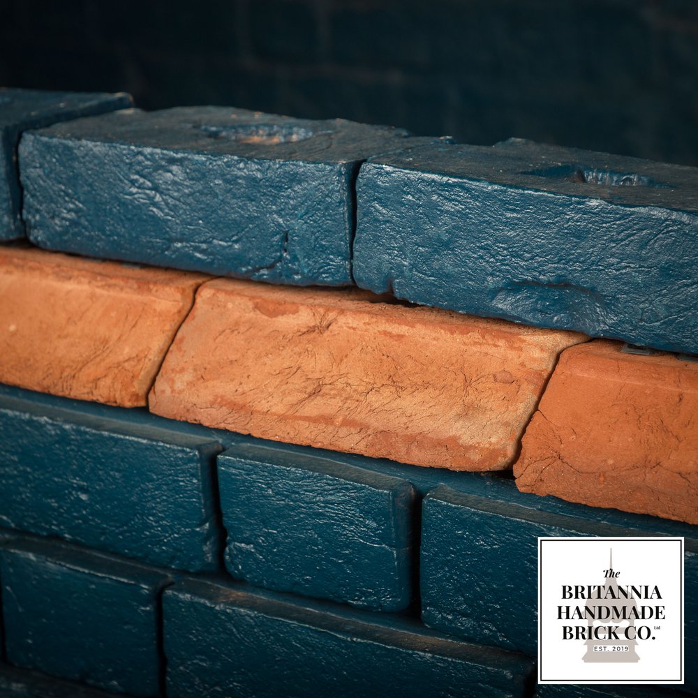 2 1/4" Stepped Plinth Stretcher Handmade Red Brick, Period Style Plinth Bricks