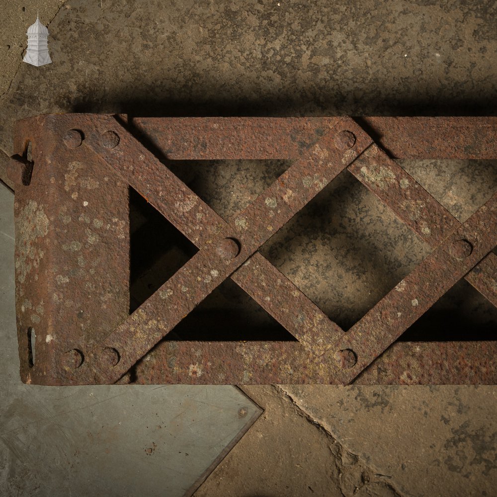 23ft Iron Lattice Beam, Long Reclaimed Riveted Girder