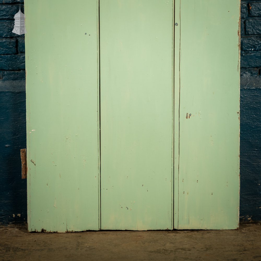 Plank & Ledge Door, Reclaimed with Green & White Paint