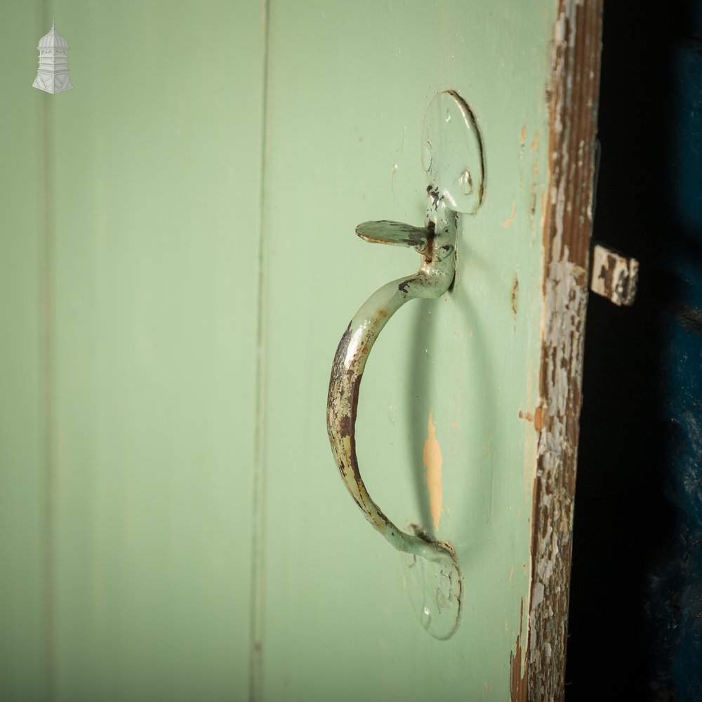 Plank & Ledge Door, Reclaimed with Green & White Paint