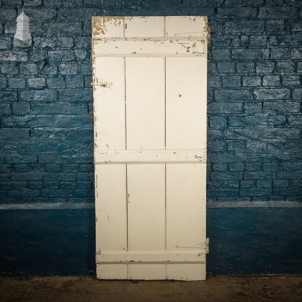 Plank & Ledge Door, Reclaimed with Green & White Paint