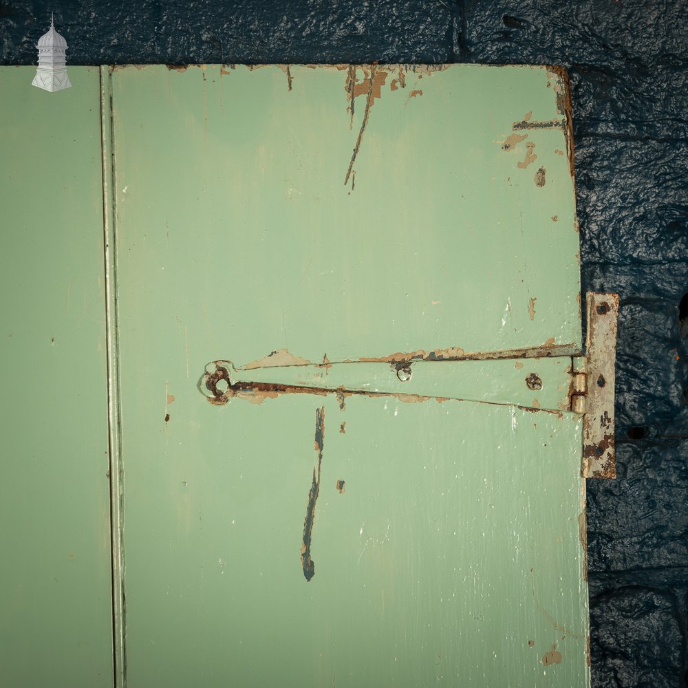 Plank & Ledge Door, Reclaimed with Distressed Green Paint