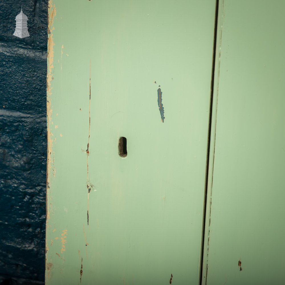 Plank & Ledge Door, Reclaimed with Distressed Green Paint