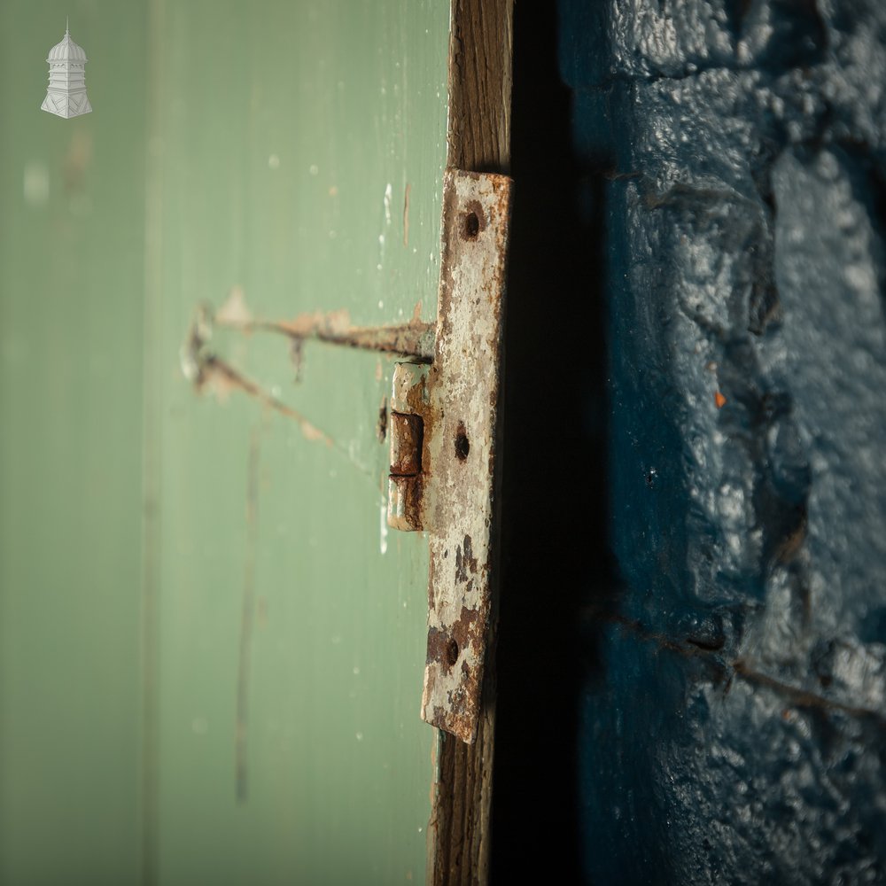 Plank & Ledge Door, Reclaimed with Distressed Green Paint