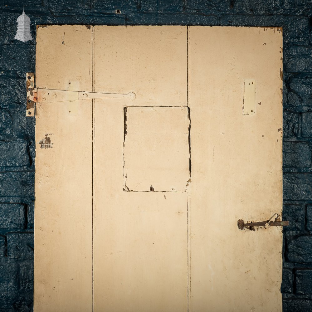 Ledged Plank Door, Distressed Cream Paint