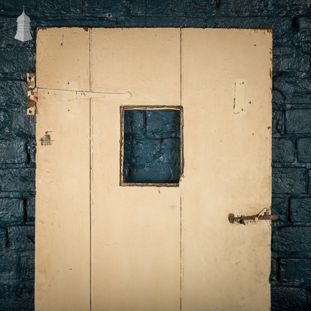 Ledged Plank Door, Distressed Cream Paint