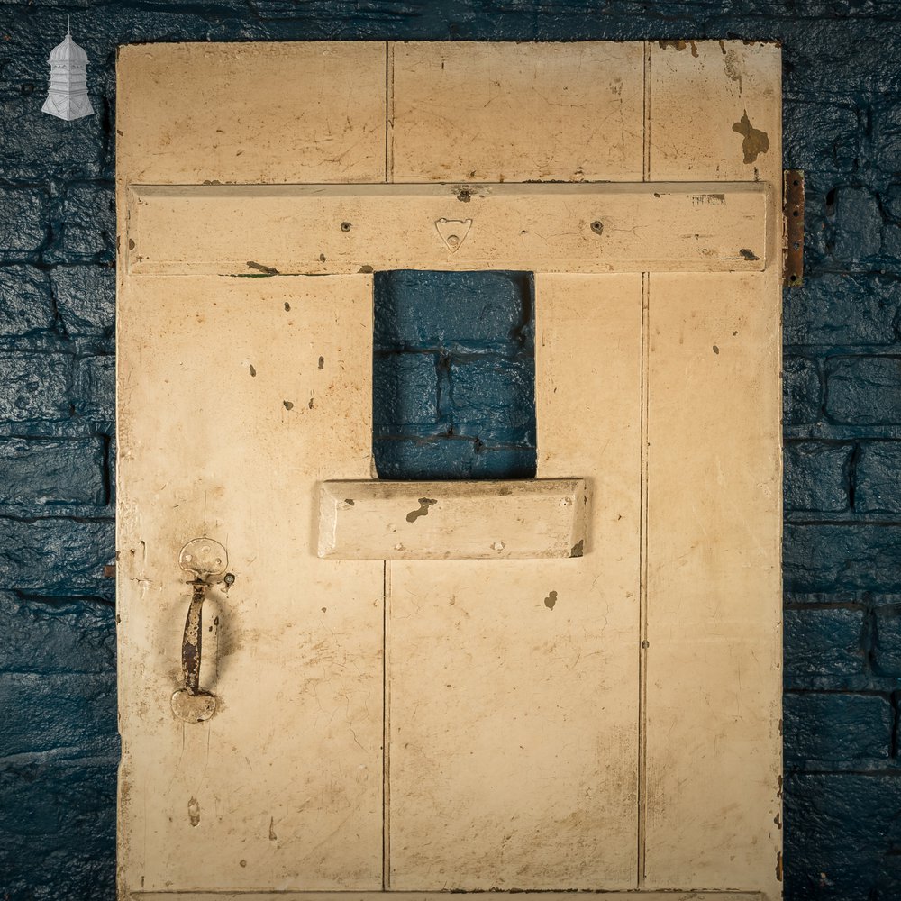 Ledged Plank Door, Distressed Cream Paint