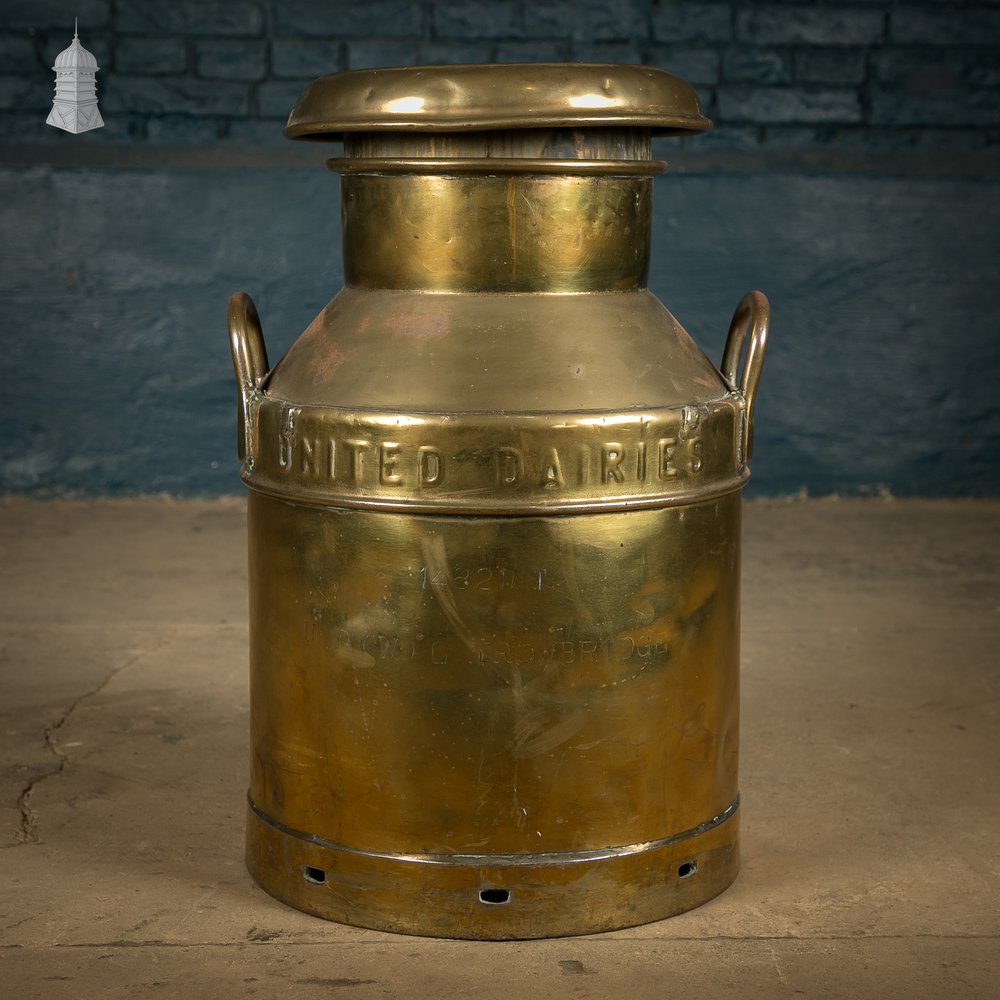 Brass Milk Churn, United Dairies Wholesale Ltd.