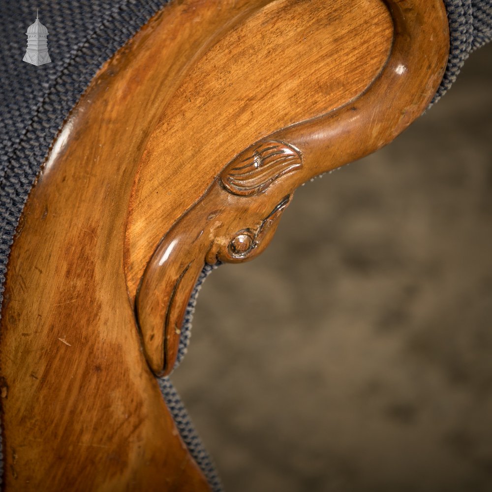 Rococo / Louis XV Style Sofa with Carved Swan Detail