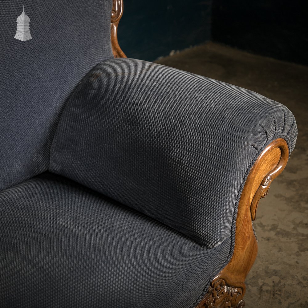 Rococo / Louis XV Style Sofa with Carved Swan Detail