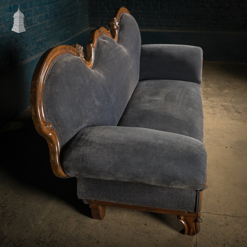 Rococo / Louis XV Style Sofa with Carved Swan Detail
