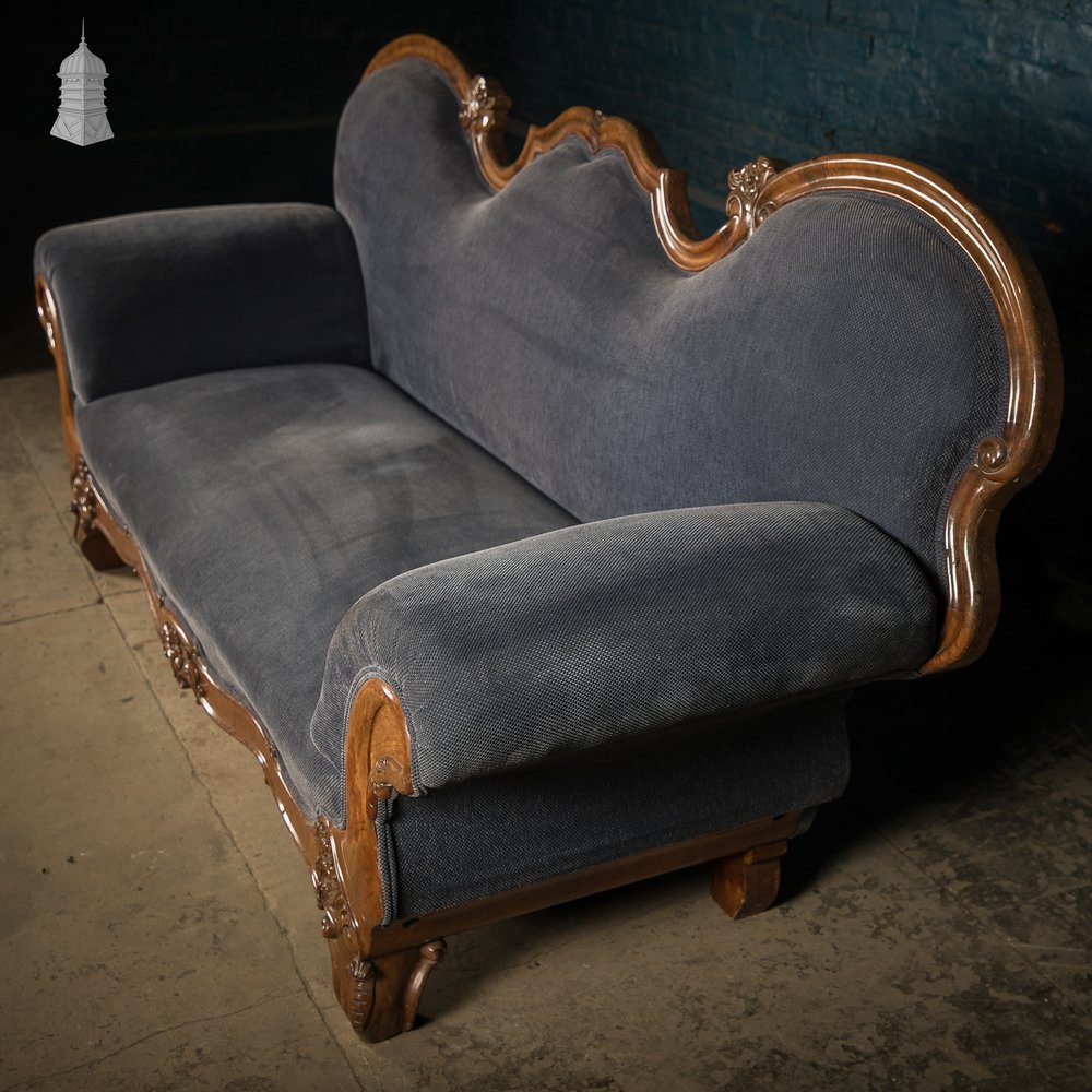 Rococo / Louis XV Style Sofa with Carved Swan Detail