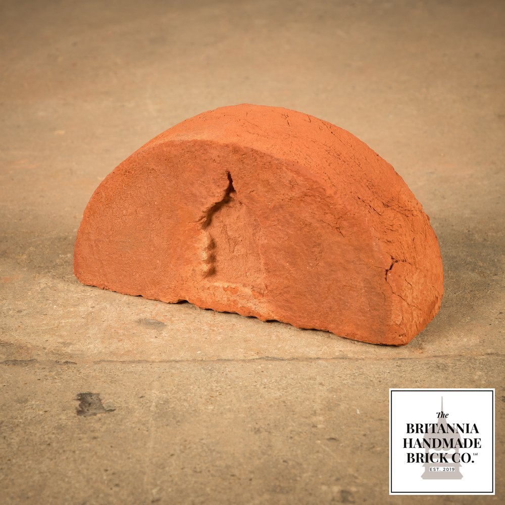 9" Half Round Handmade Red Coping Brick, 9 Inch Period Style Wall Copings