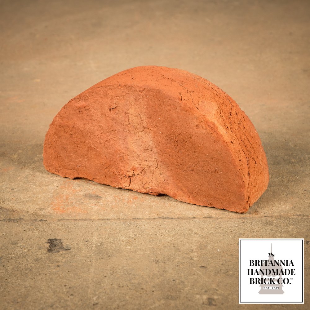 9" Half Round Handmade Red Coping Brick, 9 Inch Period Style Wall Copings