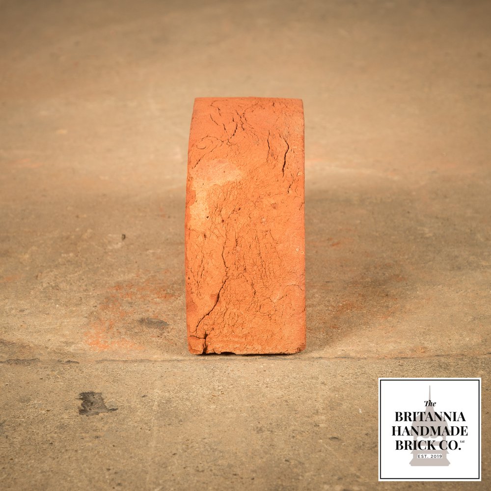 9" Half Round Handmade Red Coping Brick, 9 Inch Period Style Wall Copings