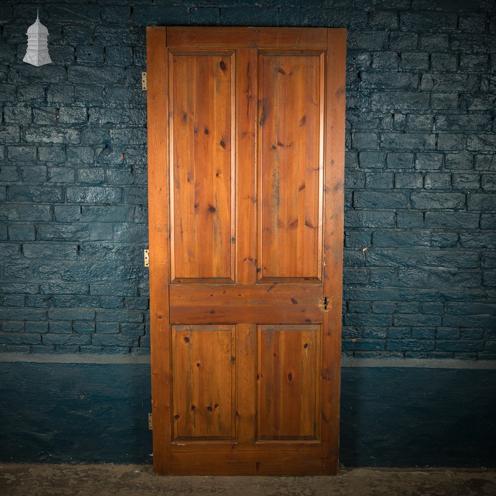 4-Panel Pine Door – Moulded Panels, Stained Finish