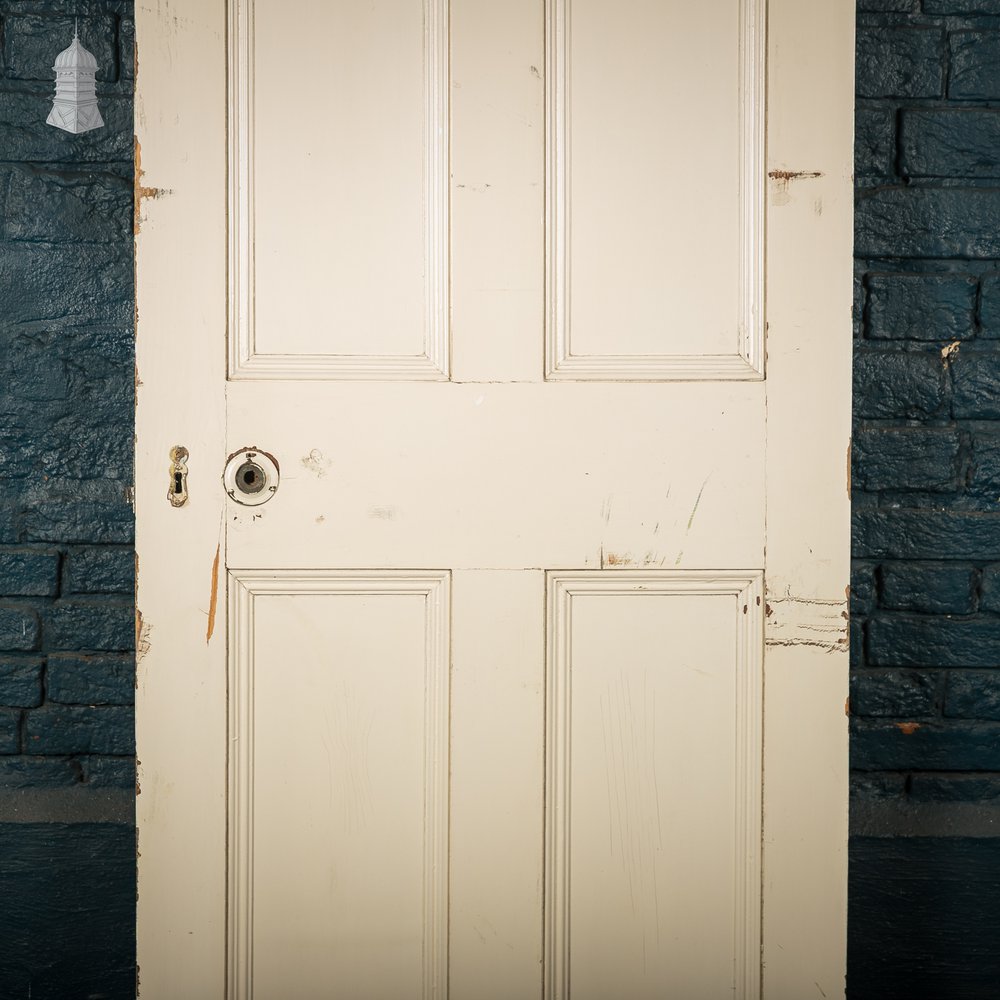 5-Panel Pine Door – Distressed White Paint