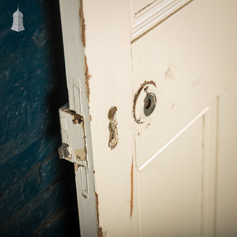 5-Panel Pine Door – Distressed White Paint