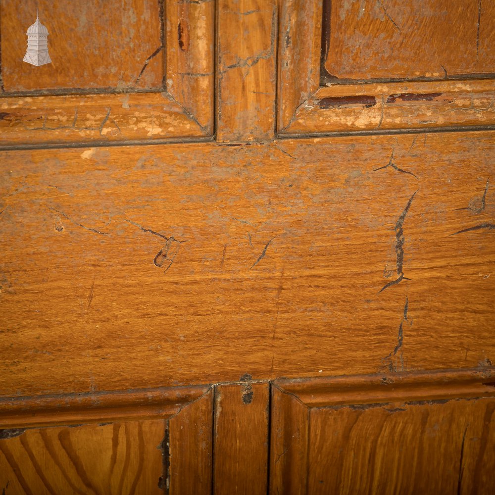 Reclaimed 6-Panel Door – Black & Cream Paint, Faux Wood Grain, Distressed Finish