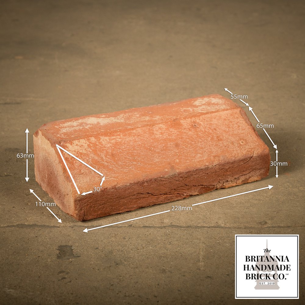 2 1/2" Plinth Stretcher Handmade Red Brick, Period Style Plinth Bricks