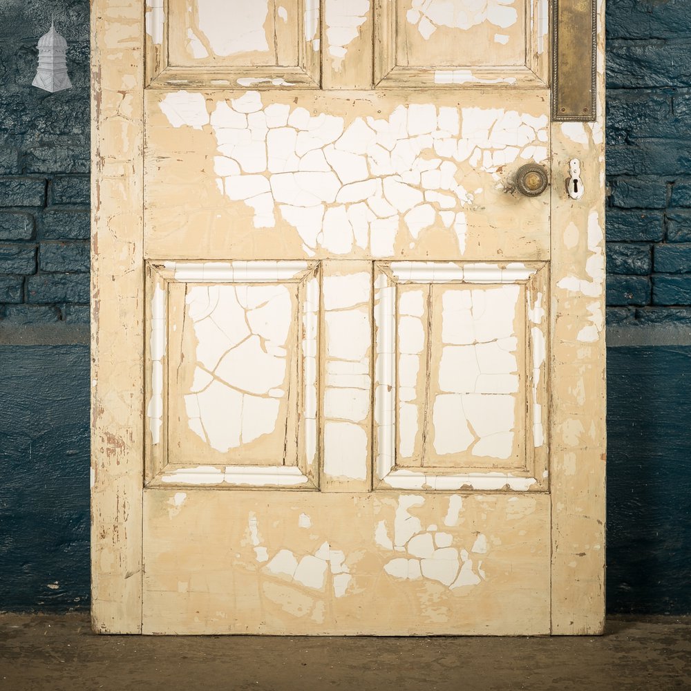 Reclaimed 4-Panel Door – Cracked White Paint