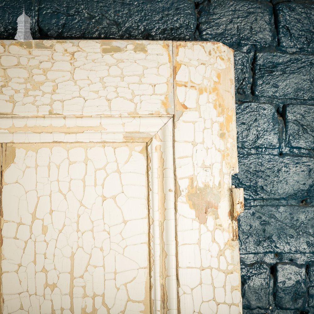 Reclaimed 4-Panel Door – Cracked White Paint