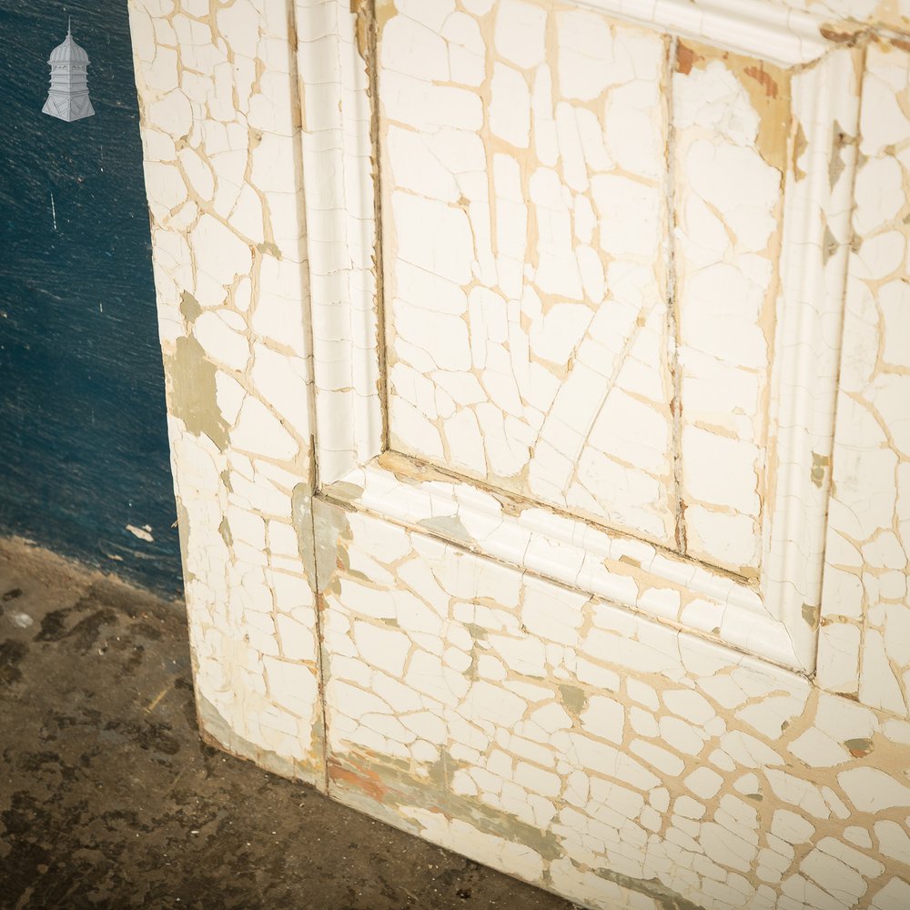 Reclaimed 4-Panel Door – Cracked White Paint